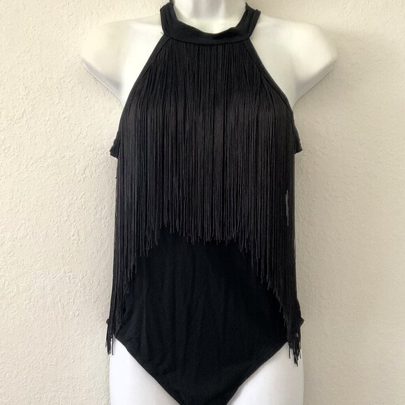 NEW FRINGE WESTERN HALTER CAMI BOHO BODYSUIT TOP COSTUME COSPLAY - Picture 6 of 14